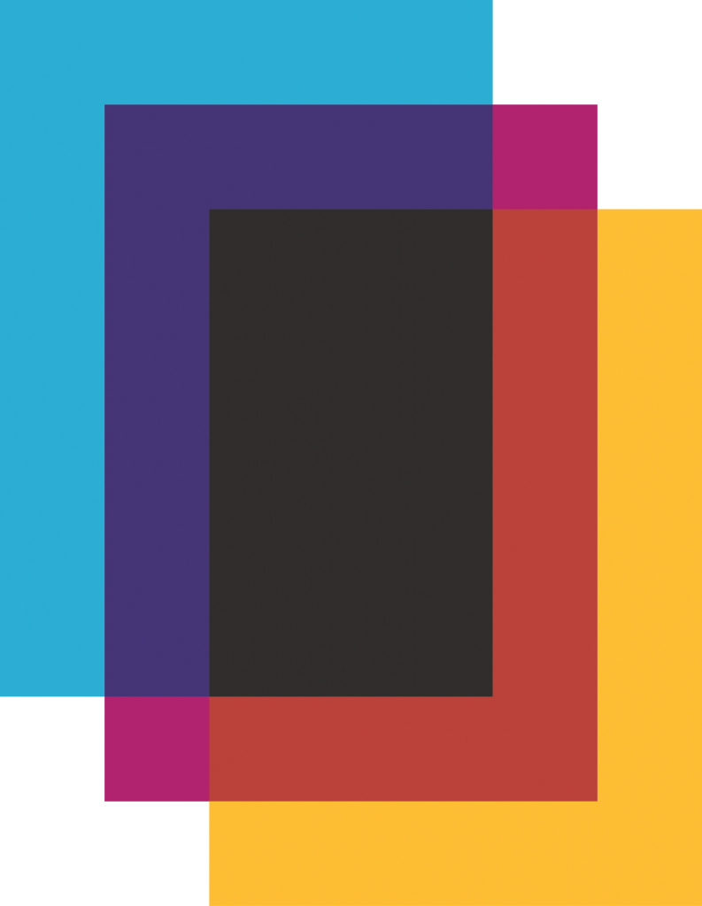 MSK logo, a series of overlapping coloured rectangles