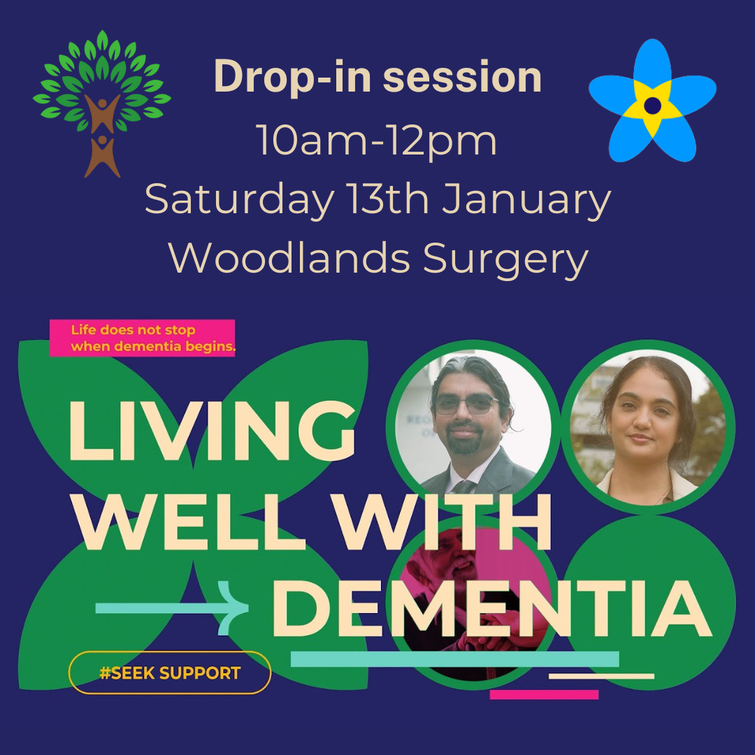 Drop-in session 10am-12pm Saturday 13th January Woodlands Surgery - Living Well With Dementia